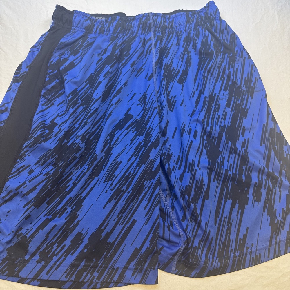 Nike Activewear Shorts Men LARGE BLUE AOP High Rise DRAWSTRING ELASTIC WAIST